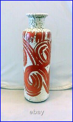Retro/Vintage/Mid-Century Modern Hungarian orange-white ceramic vase