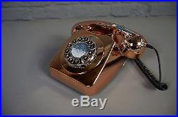 Retro Vintage Mid Century Style Phone Copper Black Cord