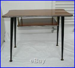 Retro Vintage Mid-Century Teak Top Coffee Table with Shelf & Dansette Legs 1960s