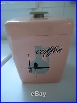 Retro Vintage Pink Plastic Lustro Ware Kitchen Canister Set, Sears Maid of Honor