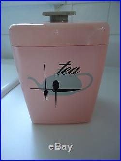Retro Vintage Pink Plastic Lustro Ware Kitchen Canister Set, Sears Maid of Honor