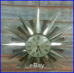 Retro Vintage Sunburst/Starburst Metamec Clock, 60s, Mid Century 61cm Diameter
