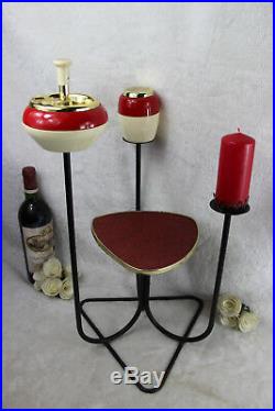 Retro Vintage side smoking table 1960 mid century ashtray cigarettes holder