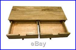 Retro vintage mid century solid wood console desk with drawers