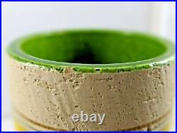 Rosenthal Netter Bitossi Striped Cylinder Pottery Vase MCM Italy Label