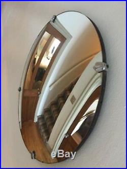 Round Vintage Convex Frameless Mirror MidCentury Porthole Fisheye Retro 30cm m75