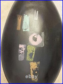 SAAR Richard Saar Hand painted Mid Century Modernist signed footed bowl