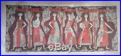SALE Vintage 1960's retro wall tapestry rug carpet, Mid Century design, women