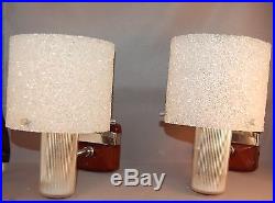 SHIMMERING French Mid-Century Modern Granulated Lucite Wall Sconces! WOW