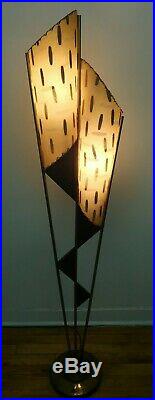 STUNNING Vtg 50s ATOMIC Mid CENTURY Retro MAJESTIC Floor LAMP withFiberglass SHADE