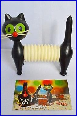 SUPER RARE Vintage Plastic Squeaky Cat Toy by Libuse Niklova Fatra Designer 60s