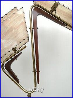 SUPERB Vtg RETRO 1950s ATOMIC Mcm MAJESTIC Era Floor Z LAMP withAsymmetric SHADES
