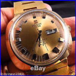 SWISS NEW OLD STOCK TISSOT DAYDATE SEVEN SPACE AGE AUTO MEN WATCH