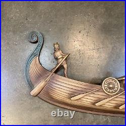 SYROCO VIKING LONG SHIP MID CENTURY HANGING WALL ART BOAT ROW Viking