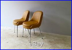 Set of 4 1960s English mid century vinyl chairs