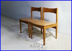 Set of 6 1970s English mid century leatherette dining chairs