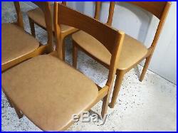 Set of 6 1970s English mid century leatherette dining chairs