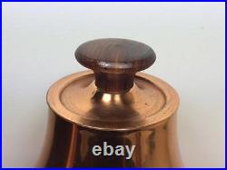 Signed Mid century modern copper and teak tea/coffee set made in Italy
