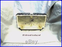 Silvertone clock Radio Ultra Modern REMARKABLE Original Dk Brown Rare 5 tube
