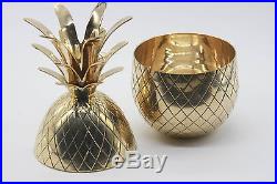 Solid Brass Pineapple ice Bucket Trinket Hollywood Regency 11.5 inches 1960s