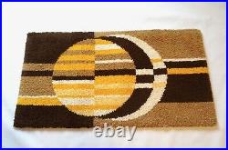 Space Age MID Century Original Cubist Geometric Vintage Wool Wall Carpet Rug