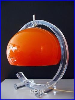 Space age modernist lucite table lamp mid century modern vintage Guzzini era