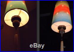 Starburst Swag Lamp Mid Century Hollywood Regency Red Green Blue Retro Vtg MCM