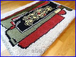 Stunning Abstract 60s Cubist Vintage MID Century MCM Shag Rugs Vtg Wool Carpet