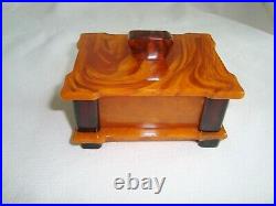 Stunning Art Deco Swirly Butterscotch Amber Color Bakelite Box