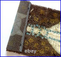 Stunning Rya MCM Original Danish Modern Cat Vintage Wool Wall Carpet Rug