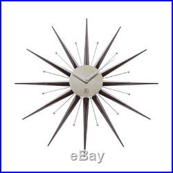 Sunburst Wall Clock Retro Mid Century Style 20 inch Star Fan Vintage 50's 60's