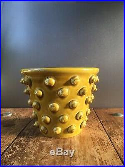 Superb Retro 60s MID Century Italian Pottery Knobbly Amber Plant Pot Vintage 70s