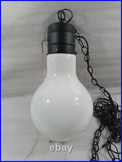 Swag! Huge MID Century Modern Light Bulb Hanging Lamp Swinging 60s Vtg Retro 15