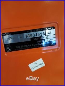 Sweet RETRO Vtg MCM Mid Century Orange Canister Vacuum Eureka 1630 In Orig Box