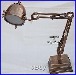 Table Modern Lamp Mid Century Vintage Desk Lamps Bedside Brass Retro Glass LAMP