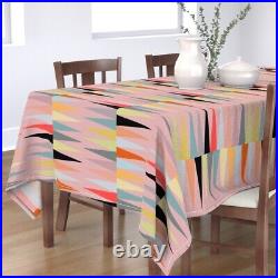Tablecloth Mcm Geometric Abstract Vintage Pink Retro Mid Century Cotton Sateen