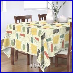 Tablecloth Retro Mid Century Mod Geometric Vintage 1950S Sf1dc5era Cotton Sateen