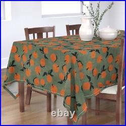 Tablecloth Vintage Retro Orange Fruit Citrus Oranges Mid Century Cotton Sateen