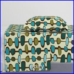 Teal Mid Century Retro Vintage 1950S 100% Cotton Sateen Sheet Set by Spoonflower