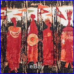 Tibor Reich fabric vtg retro 50s midcentury textile Age of Kings DIY art 1964