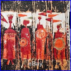 Tibor Reich fabric vtg retro 50s midcentury textile Age of Kings DIY art 1964