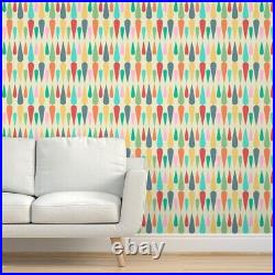 Traditional Wallpaper Retro Mid Century Vintage Pattern Colorful Droplets