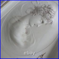 Turner Wall Accessory MCM White Gold Woman Cameo Shadow Box 20x17x2.5in Vintage
