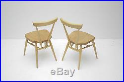 Two Ercol Stacking Chairs 1957 Model Retro Vintage Mid-Century Danish