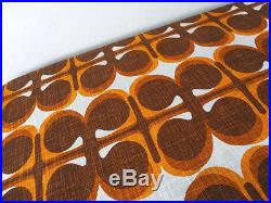 UKADAN vintage fabric curtains drapes orange brown retro Mid-Century Design 70's