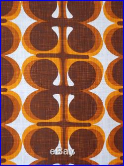 UKADAN vintage fabric curtains drapes orange brown retro Mid-Century Design 70's