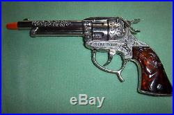 Unbelievable 1950's Highly polished nickel Gene Autry cap gun toy pistol WOW