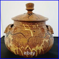 Unique Handcrafted Studio Pottery Handled Covered Soup Tureen by Mystery Artist