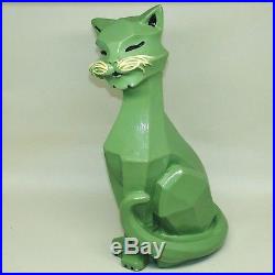Universal Statuary Vintage Green Cat 5650R Mid Century Modern 1961 Retro Cubist
