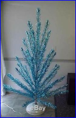VINTAGE 1950'S RETRO FAIRYLAND 6' BLUE ALUMINUM CHRISTMAS TREE MID CENTURY